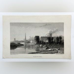 Antique Engraving “Worcester” by E. Francis after W. Westall